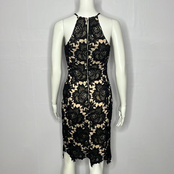 Temps De L'Amour Black Lace Bodycon Midi Dress size XS - Picture 4 of 6